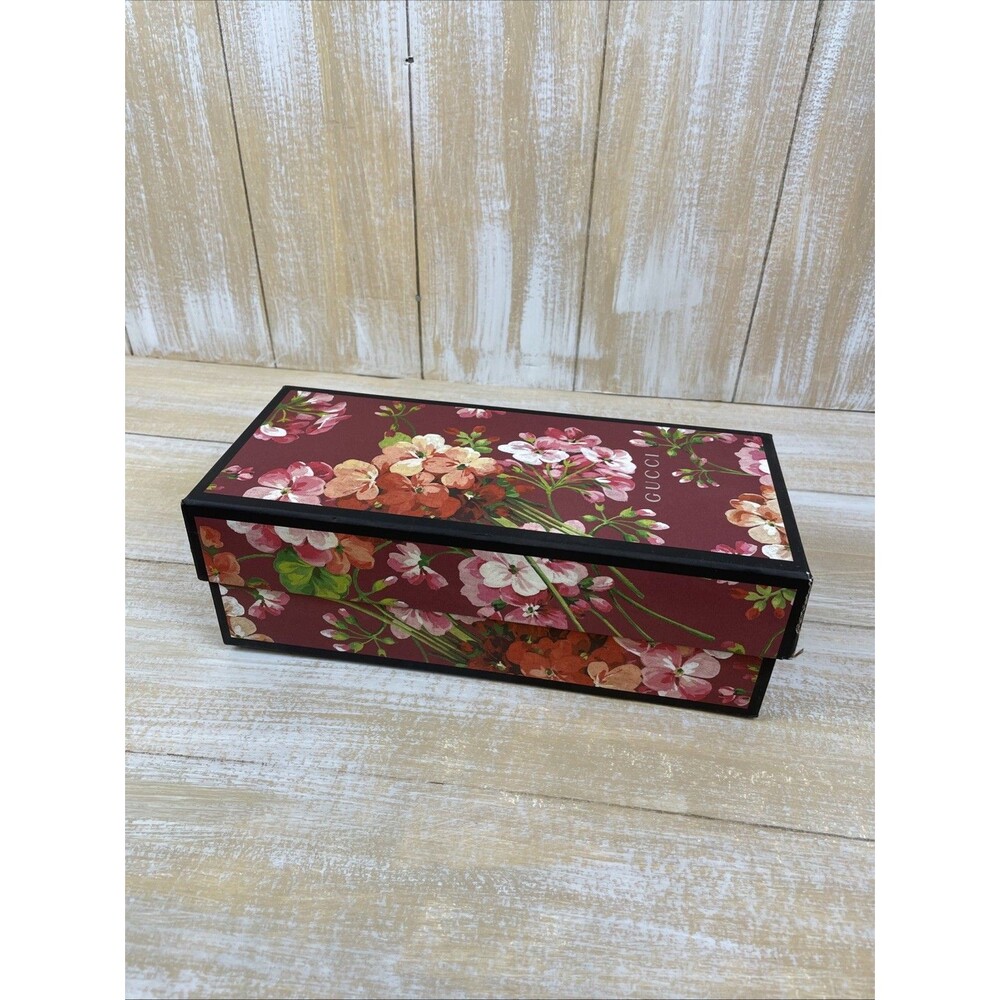 Gucci Floral Pink Blooms Accessories Storage Box 12.5 x 5.5 x 4.25 BOX ONLY - Picture 6 of 11